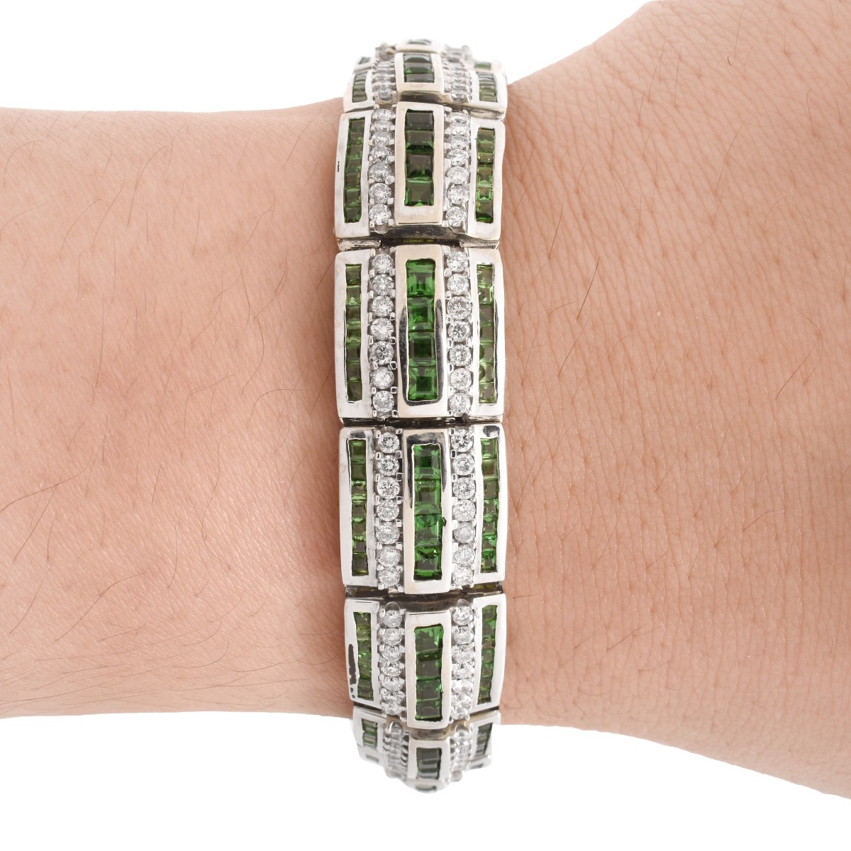 Tsavorite Garnet, Diamond and 14K Bracelet - Image 6 of 9
