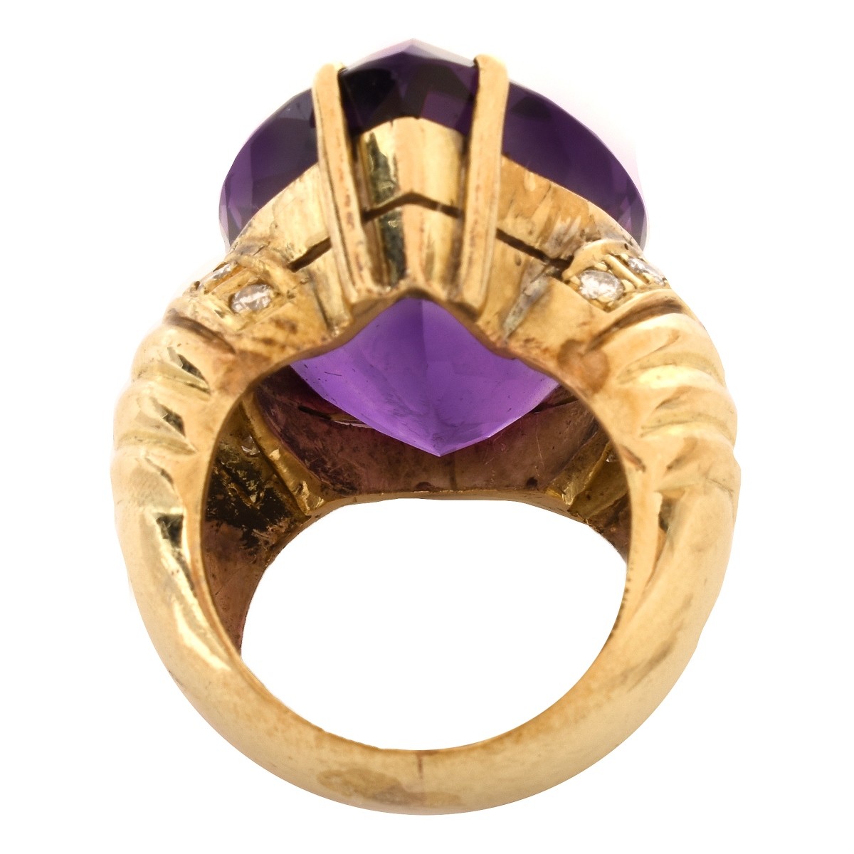 Vintage Amethyst, Diamond and 14K Ring - Image 4 of 5