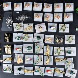 Large Collection of Enameled and Rhinestone Pins