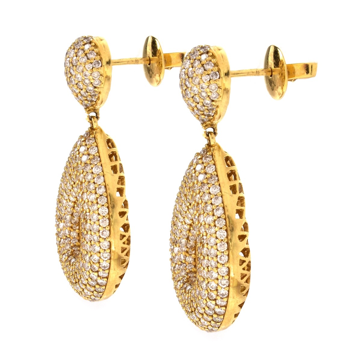 Diamond and 14K Gold Earrings - Image 2 of 5