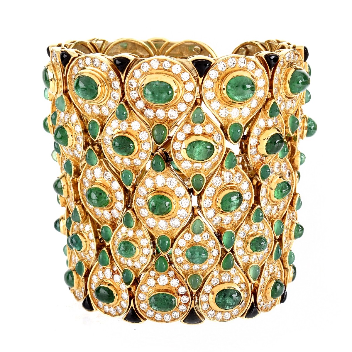 Exquisite Emerald, Diamond and 18K Cuff Bangle - Image 2 of 4