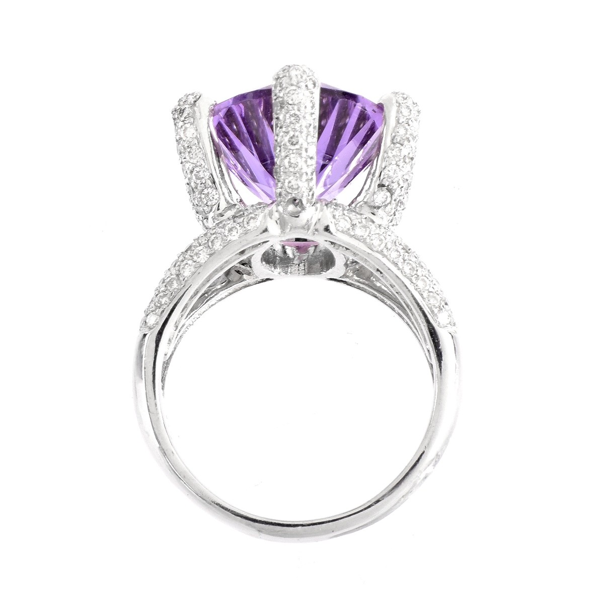 Amethyst, Diamond and 14K Ring - Image 4 of 7