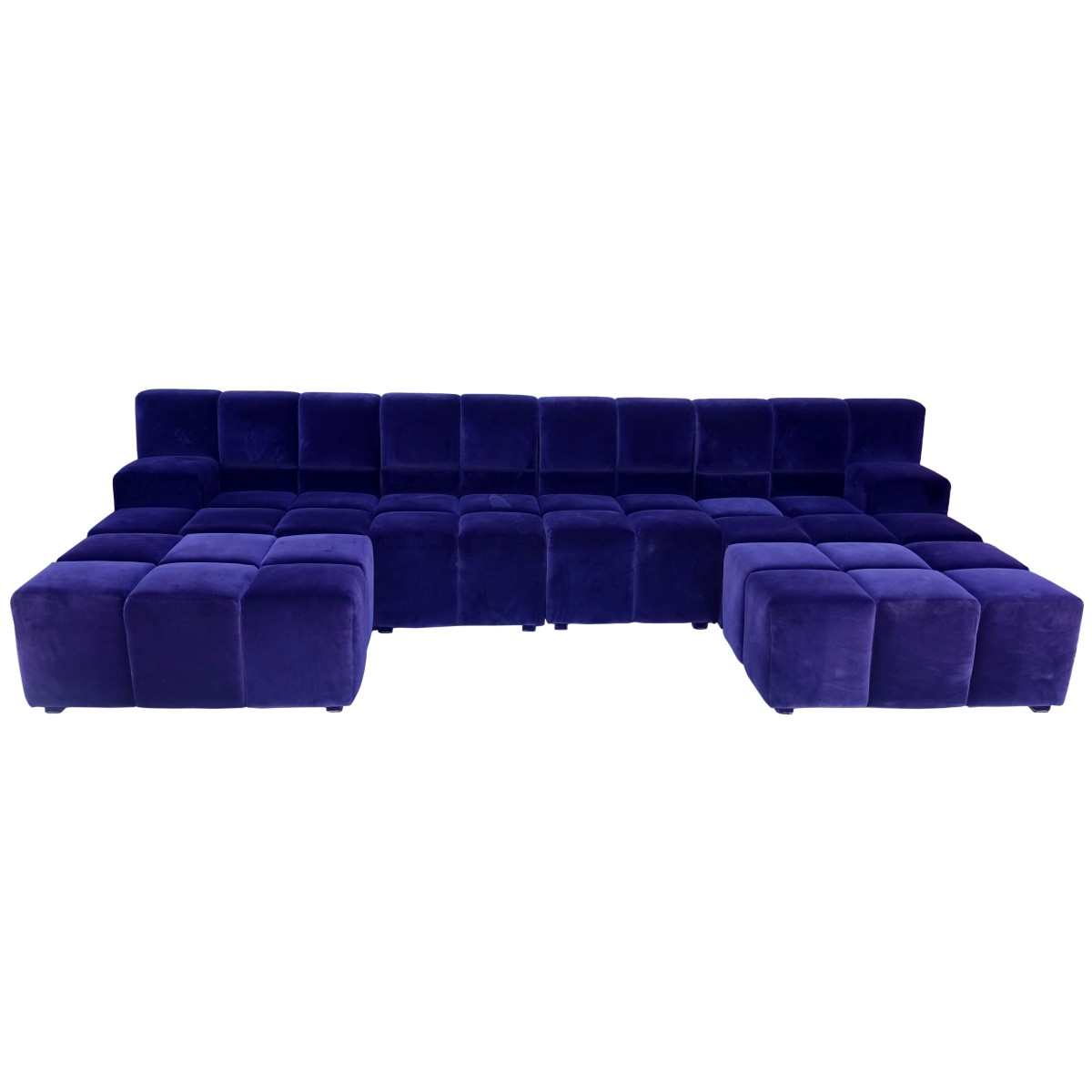 6 pc Modern Velvet Sectional Sofa - Image 3 of 7