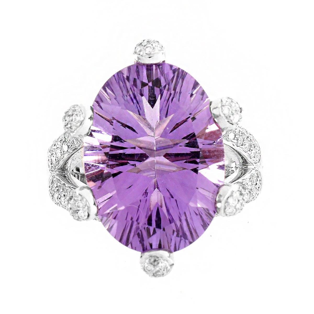 Amethyst, Diamond and 14K Ring - Image 2 of 7