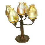 Tiffany Studios Bronze and Favrile Glass Lamp