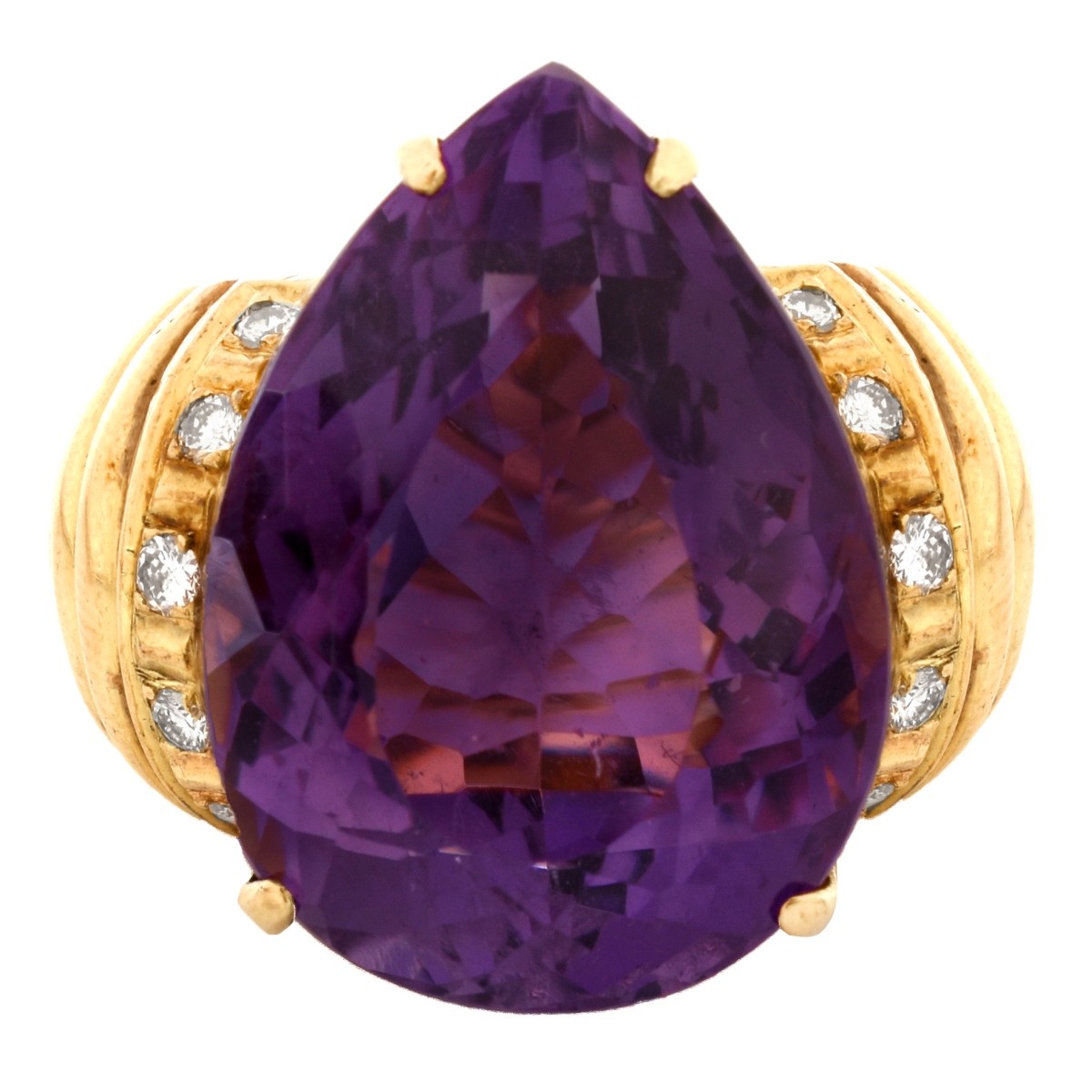 Vintage Amethyst, Diamond and 14K Ring - Image 2 of 5
