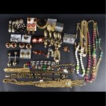 Large Assortment of Retro Costume Jewelry