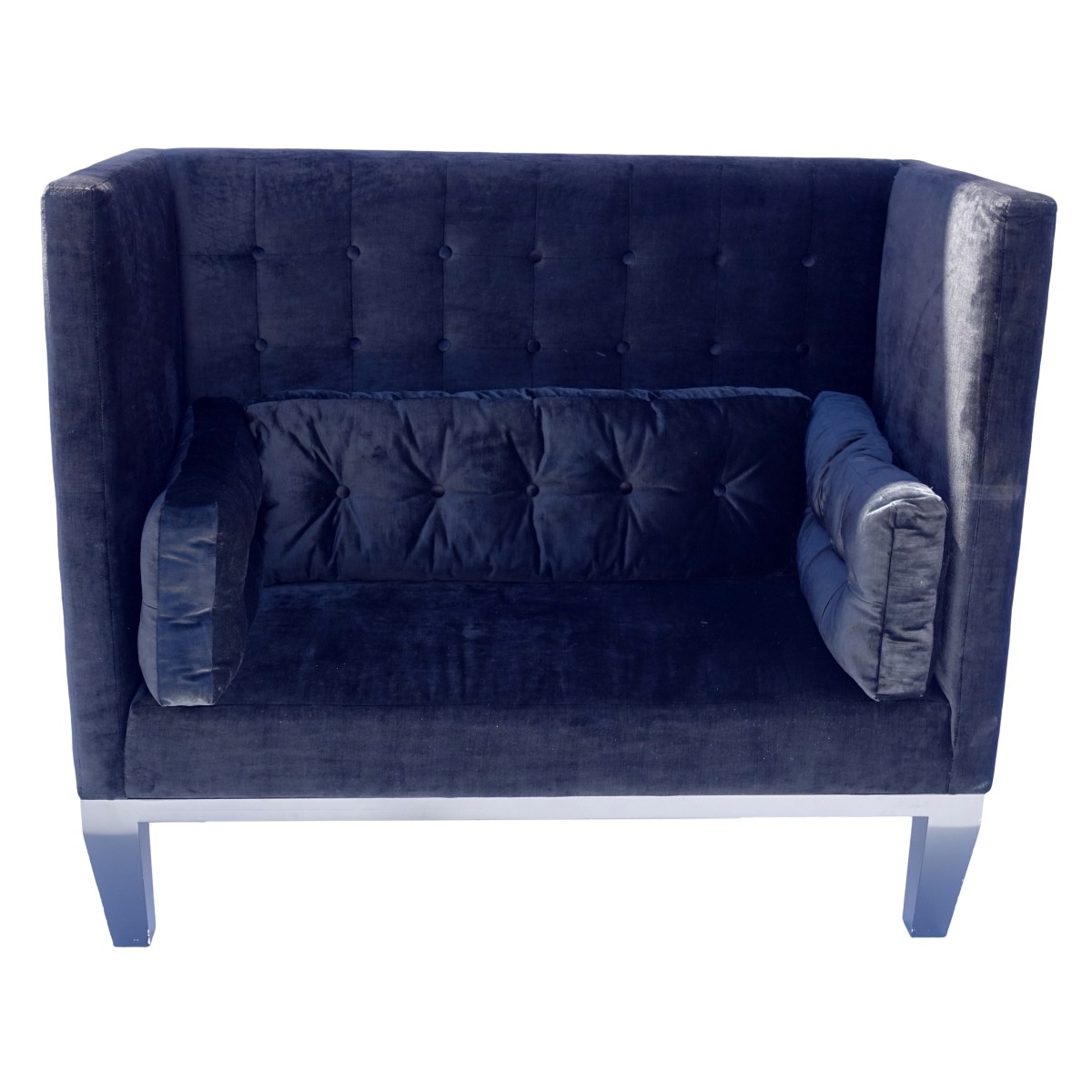 Mid Century Modern Velvet Love Seat