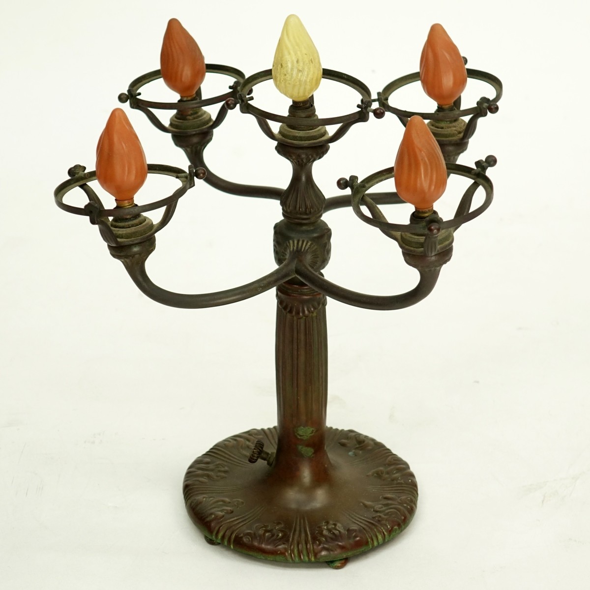 Tiffany Studios Bronze and Favrile Glass Lamp - Image 3 of 9