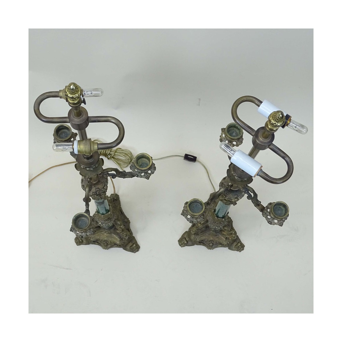 Pair Mid-Century Bronze Candelabra - Image 3 of 3