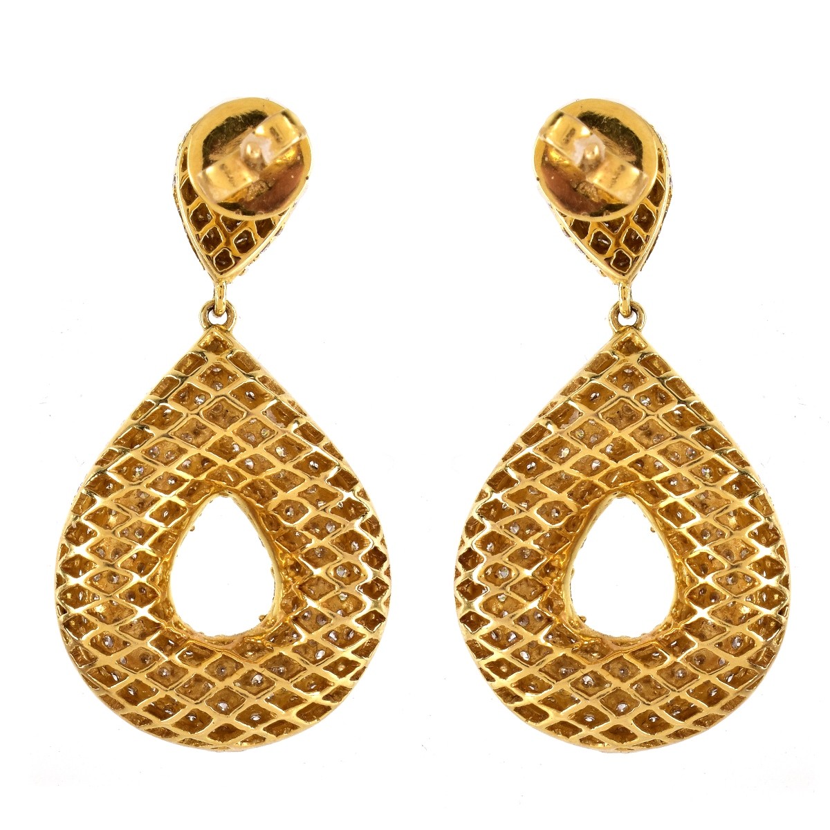 Diamond and 14K Gold Earrings - Image 3 of 5