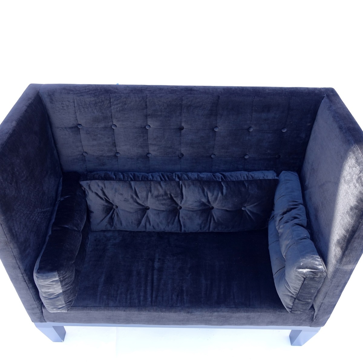 Mid Century Modern Velvet Love Seat - Image 6 of 6