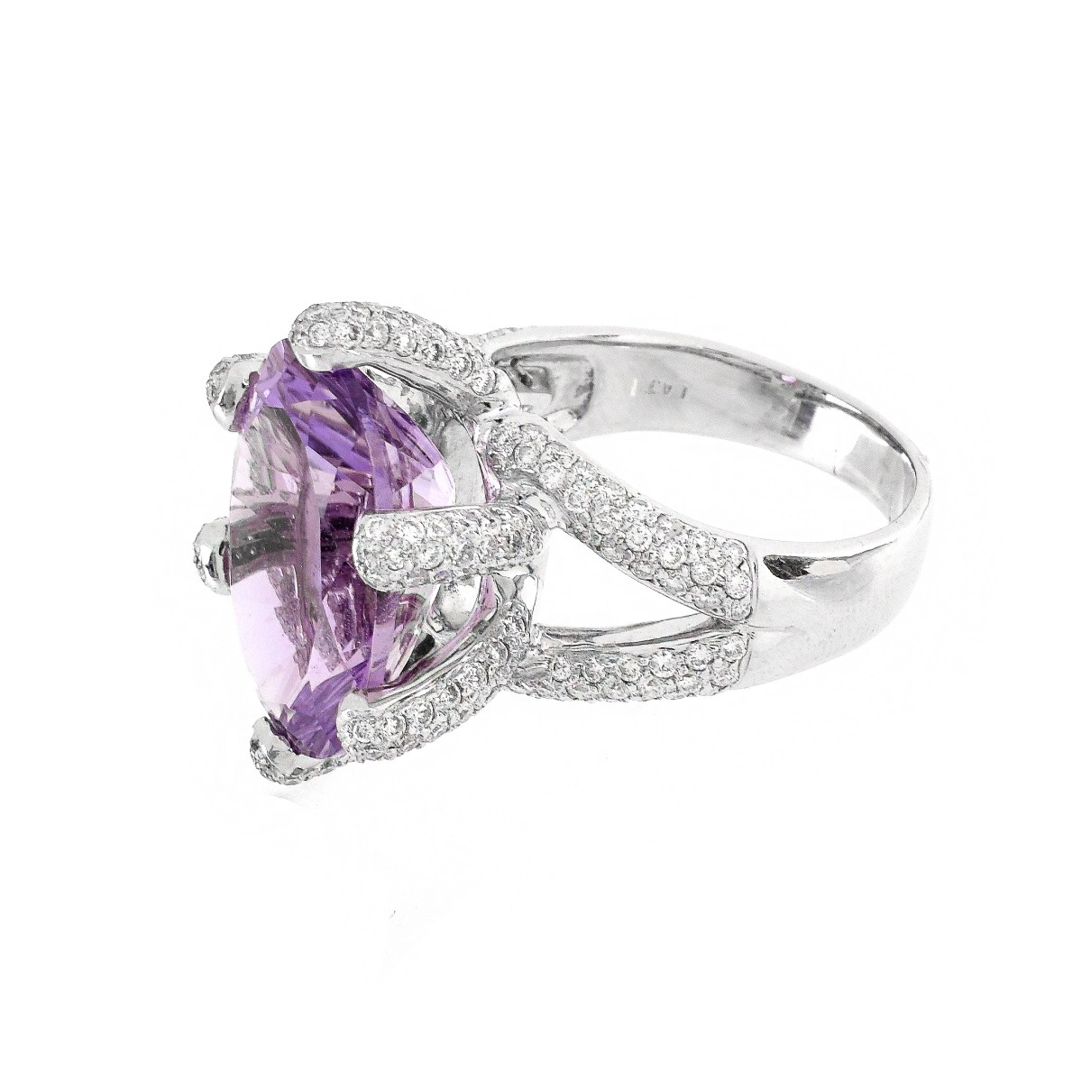 Amethyst, Diamond and 14K Ring - Image 3 of 7