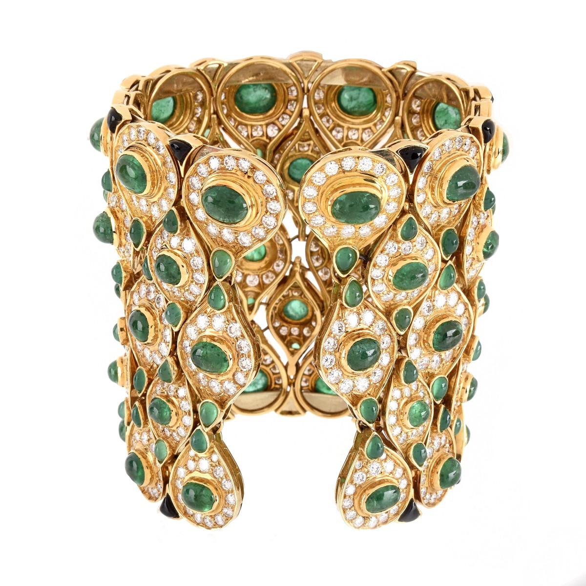 Exquisite Emerald, Diamond and 18K Cuff Bangle - Image 3 of 4