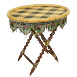 Mackenzie-Childs Rattan Beaded Tray Table