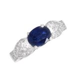 1.20ct Sapphire, Diamond and 18K Ring