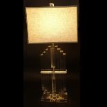 Karl Springer Style Vertical Stacked Lucite Lamp