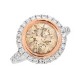 3.02ct Fancy Pinkish Brown Diamond Ring