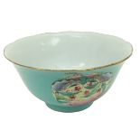 Antique Chinese Turquoise Ground Porcelain Bowl