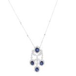 Sapphire, Diamond and 18K Necklace