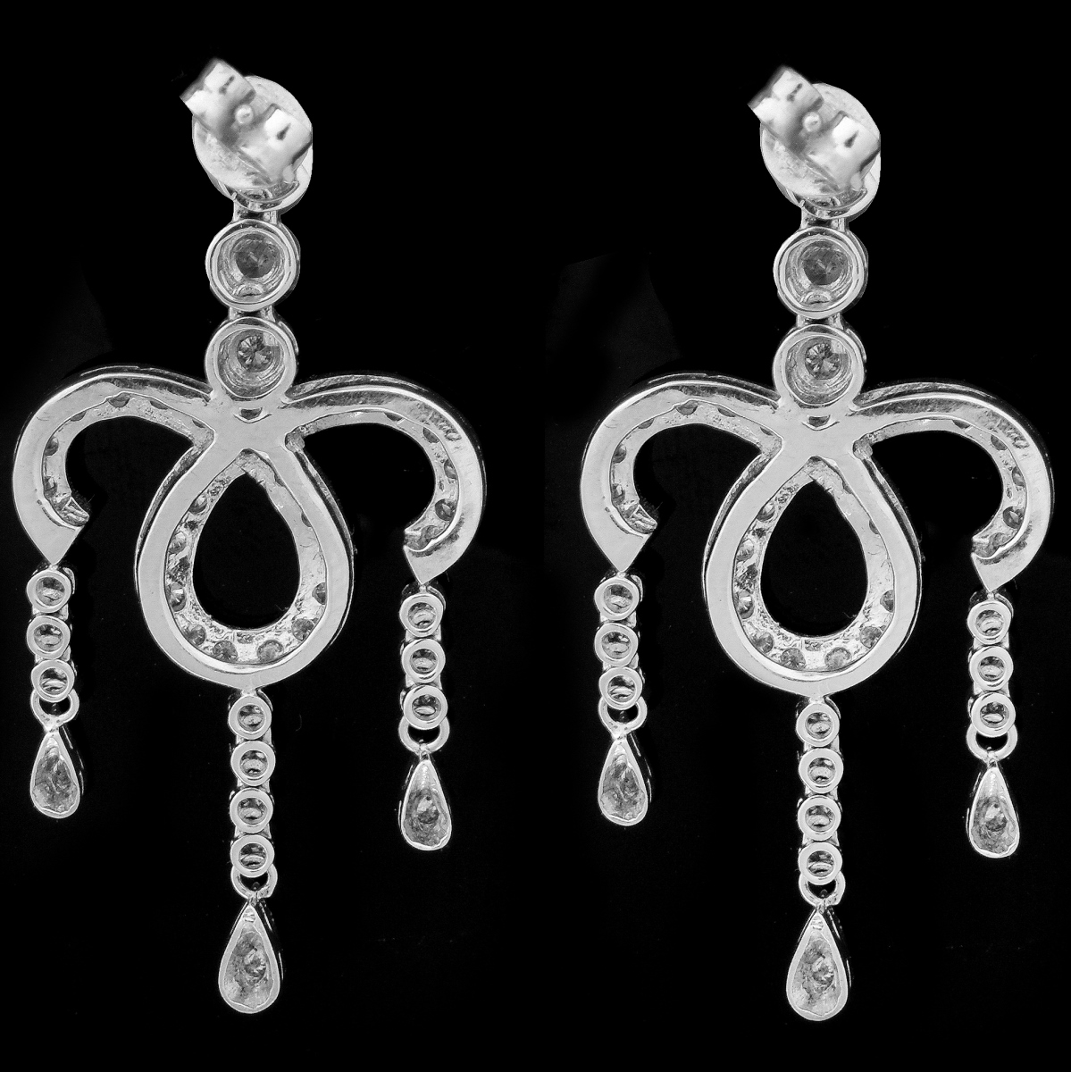 Diamond and 18K Chandelier Earrings - Image 3 of 5