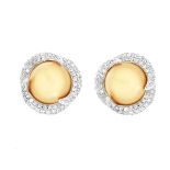 Pearl, Diamond and 18K Earrings