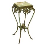 19/20th C. Victorian Style Metal Pedestal w/Onyx