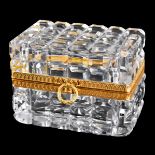 Vintage Baccarat Style Crystal Casket Box