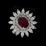 Ruby, Diamond and 18K Ring