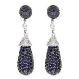 Sapphire, Diamond and 14K Earrings