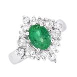 Emerald, Diamond and 18K Ring