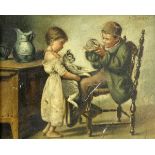 19/20th Century Oil of Panel Signed L. Baum