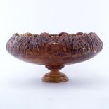 Large Carved Alabaster Footed Centerpiece Bowl. Good condition.