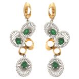 Emerald, Diamond and 18K Earrings.