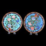 Cloisonne Enamel Chargers Turquoise ground