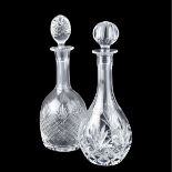 Two (2) Vintage Crystal Decanters