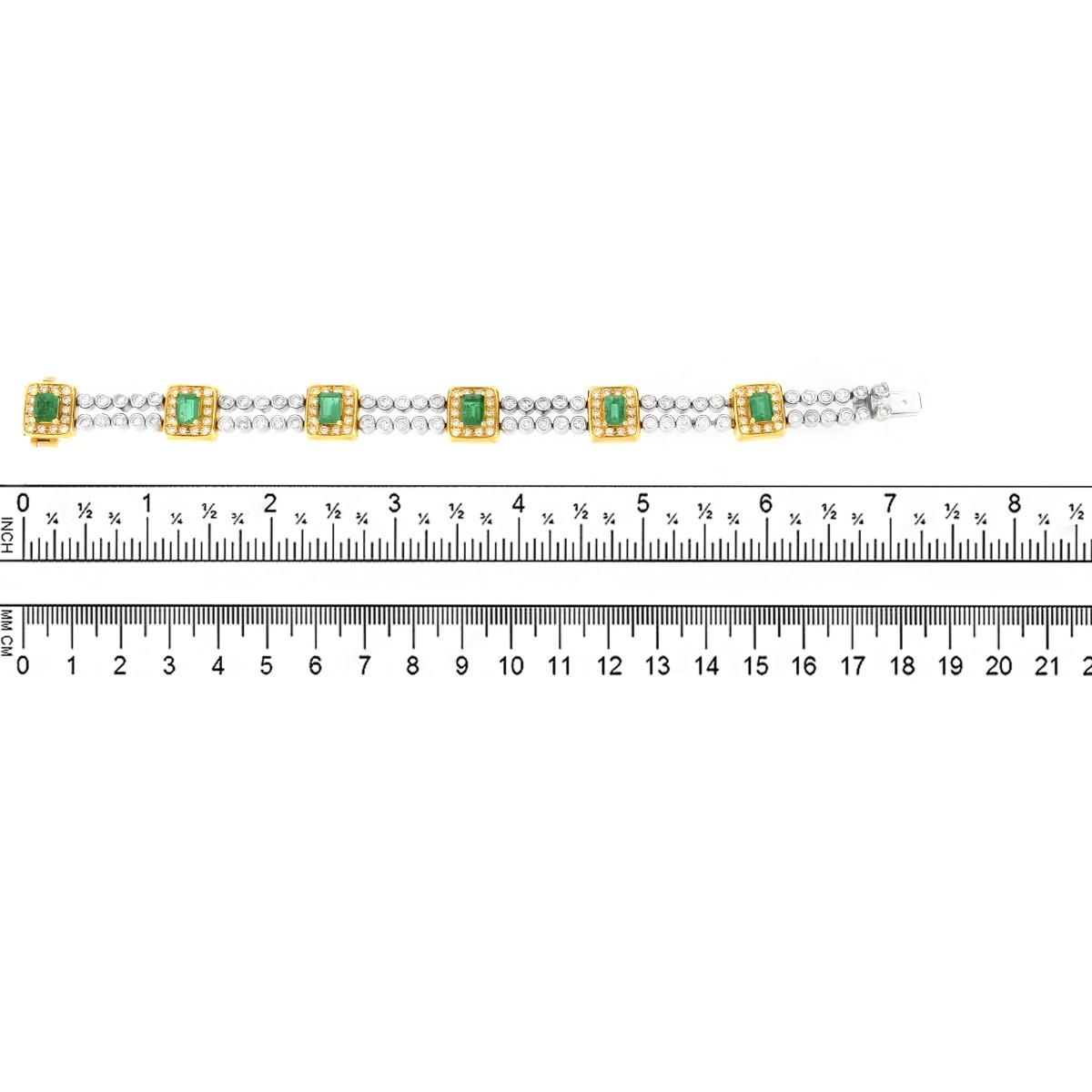 Emerald, Diamond and 18K Bracelet - Image 5 of 6