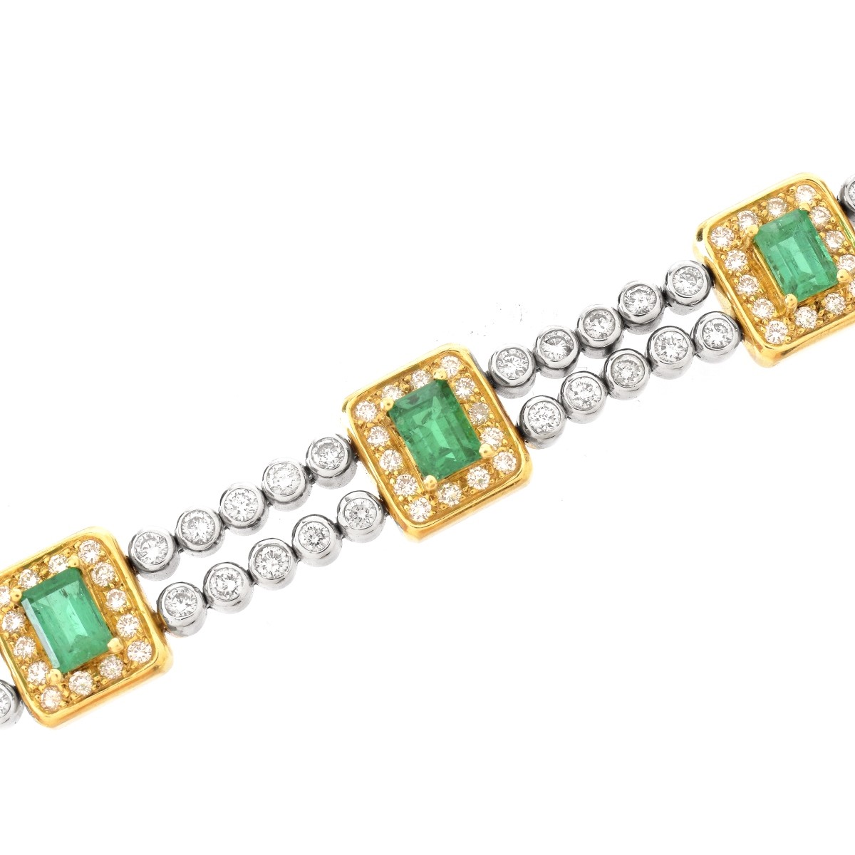 Emerald, Diamond and 18K Bracelet - Image 2 of 6