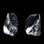 Pair of Daum Crystal Bookends