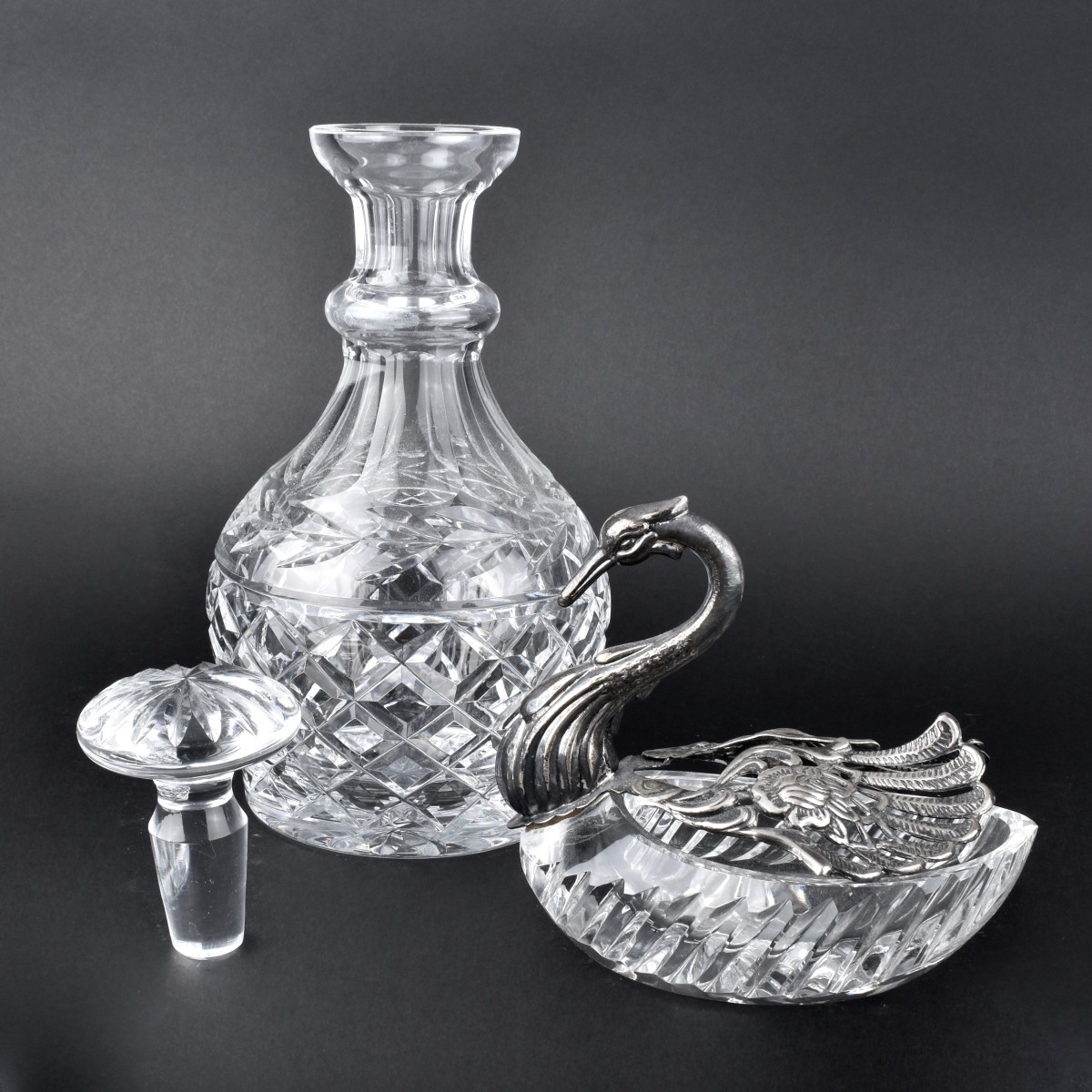 Grouping of Three (3) Vintage Crystal Tableware - Image 2 of 4