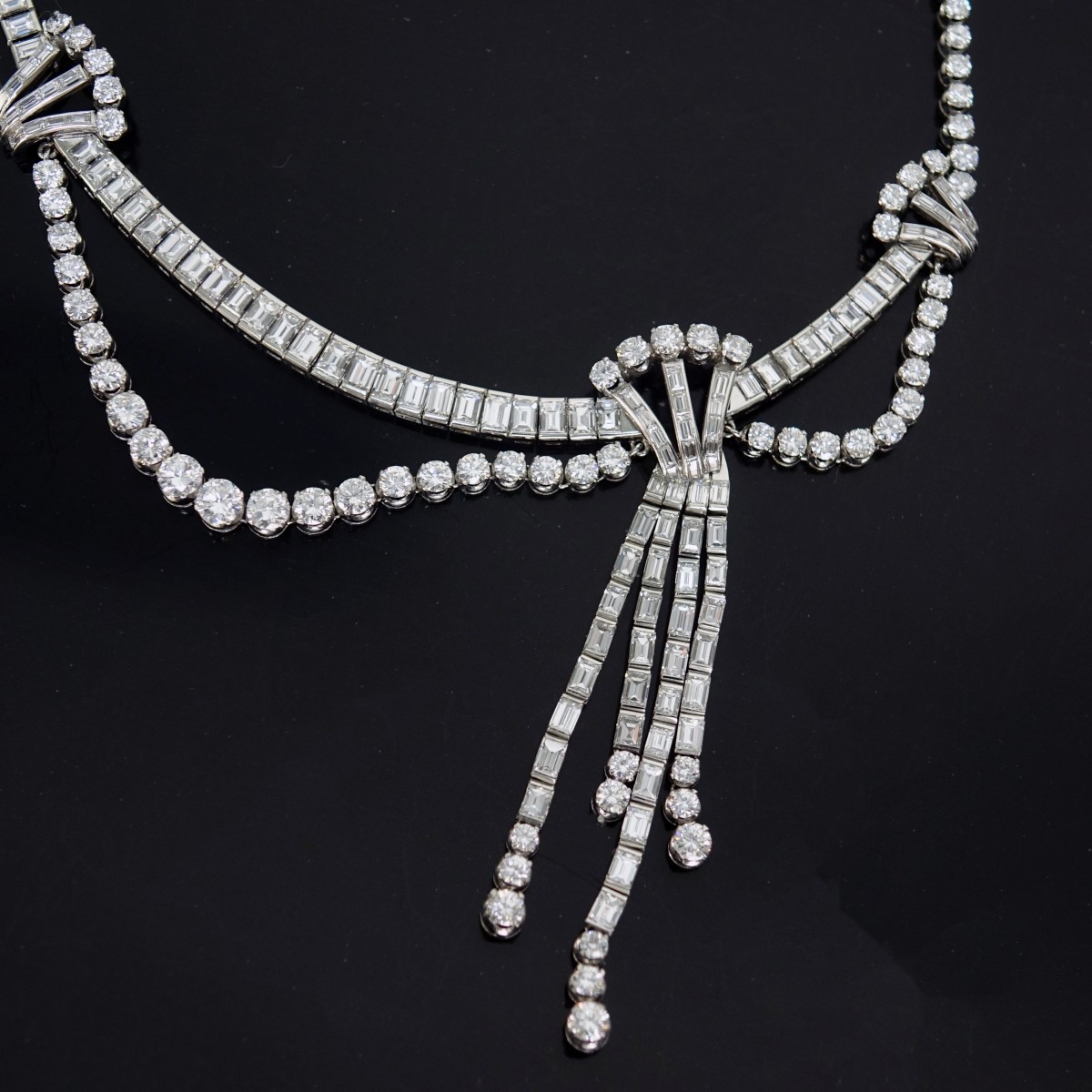 Art Deco 50ct Diamond and Platinum Necklace - Image 2 of 4