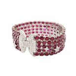 Burma Ruby, Diamond and 18K Bracelet