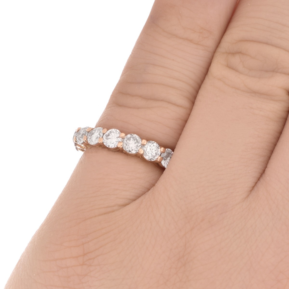 Pink Diamond and 18K Eternity Band - Image 6 of 6