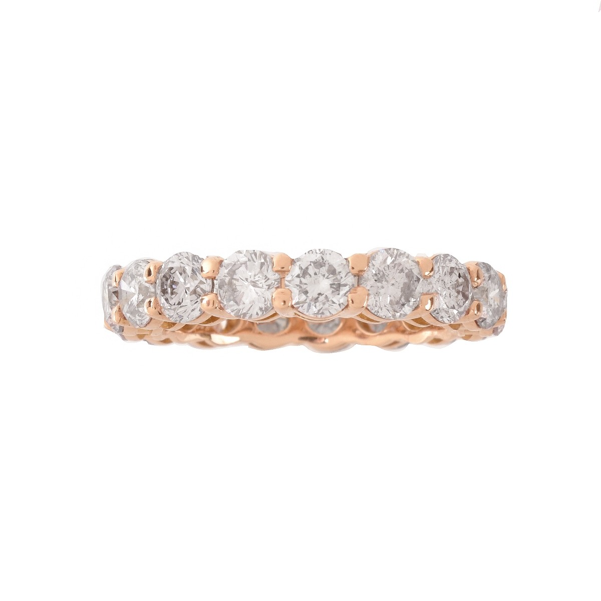 Pink Diamond and 18K Eternity Band - Image 2 of 6