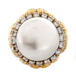 Vintage Mabe Pearl and 14K Ring