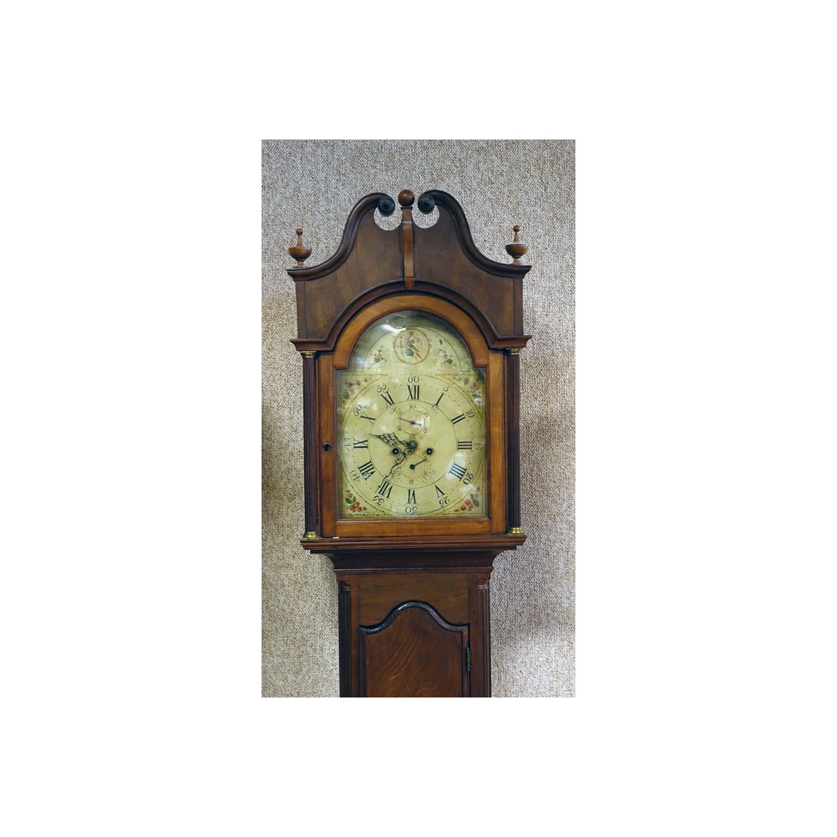 Antique Sheraton Mahogany Tall Case Clock. Decorat - Image 2 of 5