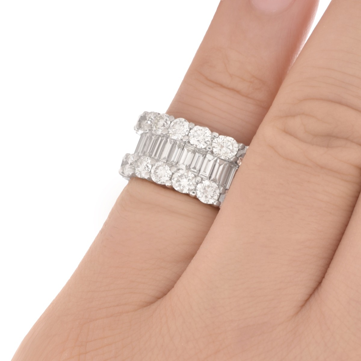 Diamond and Platinum Eternity Band. - Image 5 of 5