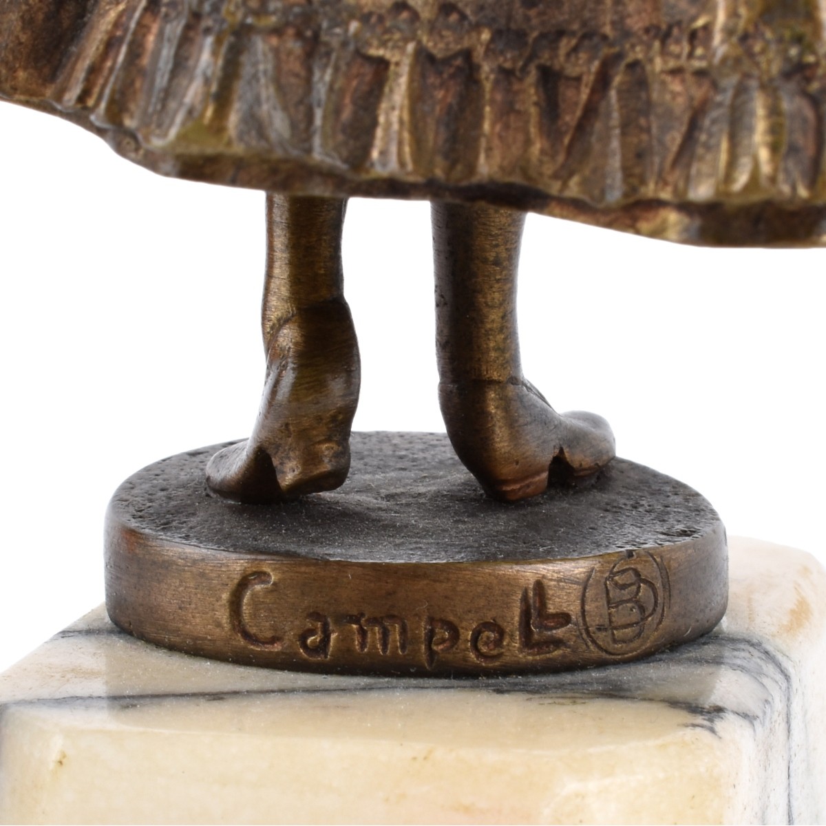 Campbell Bronze and Ivory Sculpture - Image 6 of 6