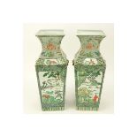 Pr 20C Chinese Vases Export Porcelain Famille Vert