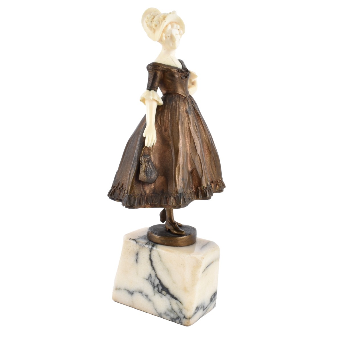 Campbell Bronze and Ivory Sculpture - Image 3 of 6